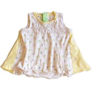 Burt's Bees Baby Organic Cotton Sleeveless Dress 12M White Yellow